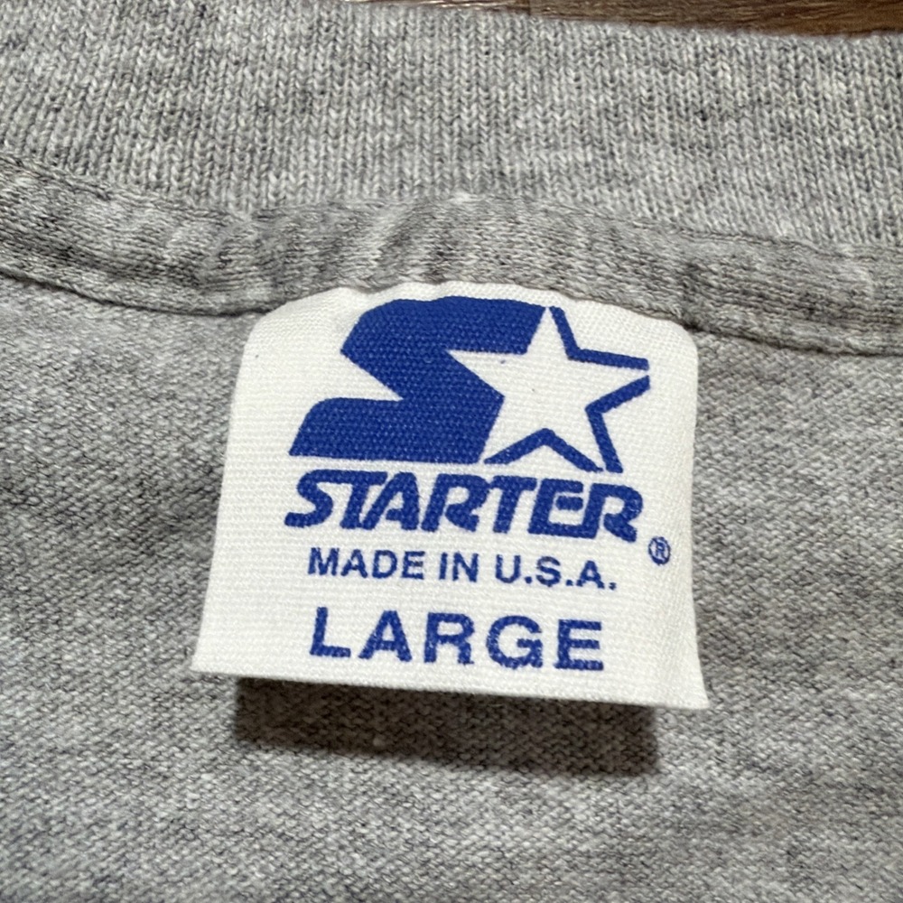 Vintage‎ 90s Chicago Bulls Starter T-Shirt Gray Mens LARGE NBA USA Embroidered - Picture 9 of 12